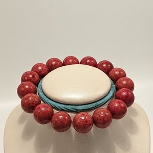 Chunky Red Beaded Bracelet